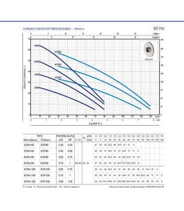 Bomba 5CRm 100 Pedrollo 1.25 HP – Electrobomba Centrífuga