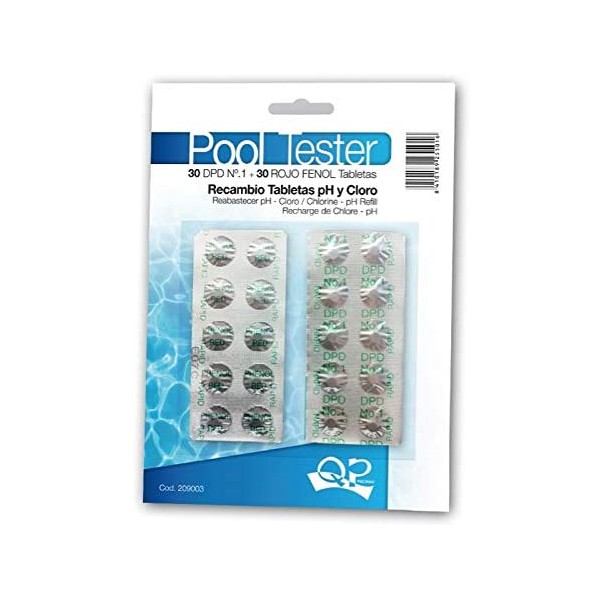 Recambio Pastillas Pool Tester de Cloro y pH 30+30