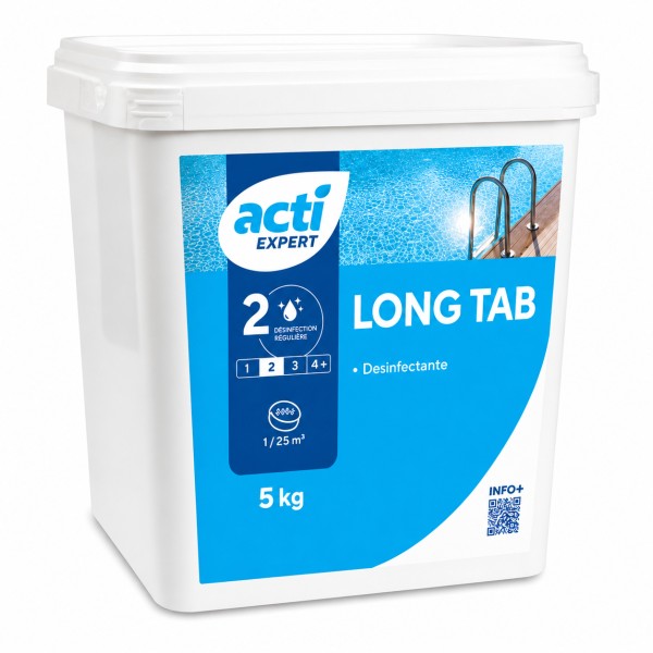 Cloro Lento en Pastillas de 250 g Long Tab 5 kg Acti Expert